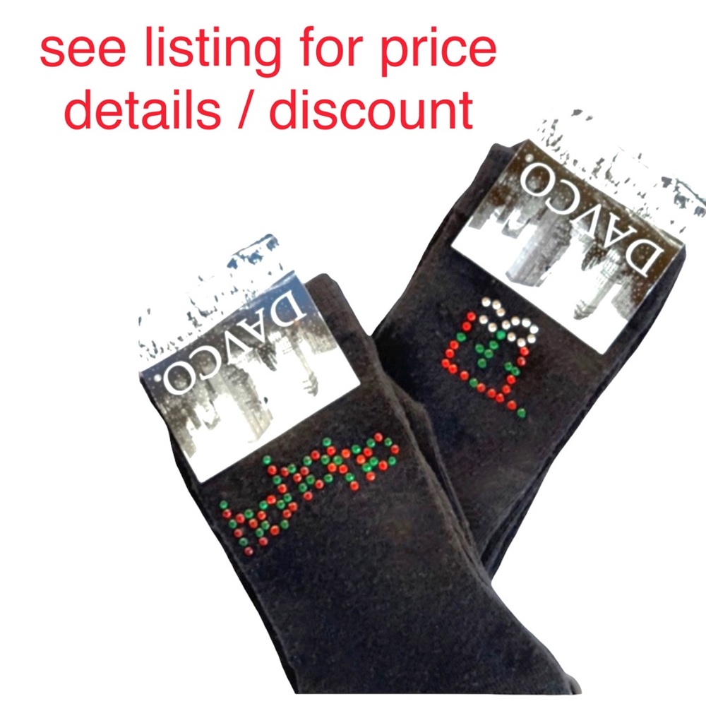 Jeweled Holiday “hohoho” & Present / Gift Davco Darling Socks Buy 2 Discount